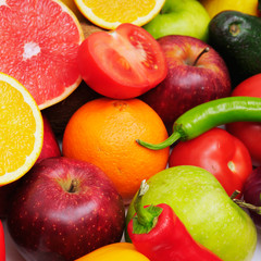 Naklejka na ściany i meble collection fruits and vegetables