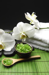 Spa and wellness on green mat