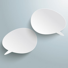 Two Bevel Speech Bubbles