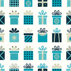 Seamless pattern with gift boxes