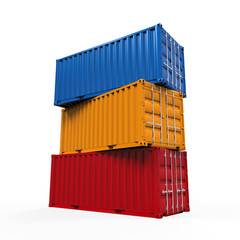 Fototapeta premium Stacked Shipping Container