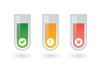 Chemical test tubes with icons