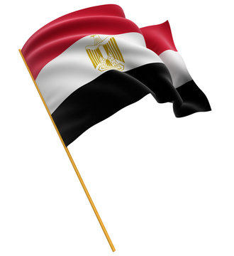 3D Egyptian flag (clipping path included)