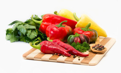 Mixture of different varieties of peppers