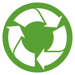 Obraz premium Recycling zeichen weiß auf grün