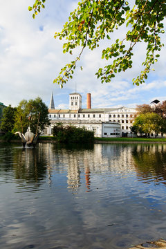 Fototapeta biała fabryka Scheiblera, muzeum włukiennictwa, Łódź, Polska