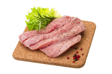 Raw pork steak