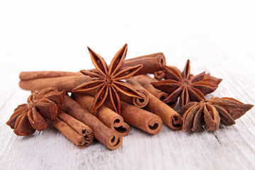star anise and cinnamon