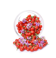 fresh color Tibetan Goji berries in a glass container