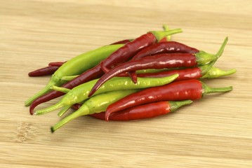 Chilies on wood