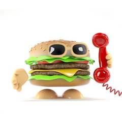 Burger answers the phone immediately