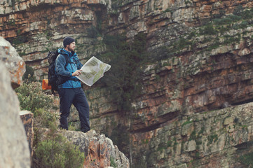 hiking map man