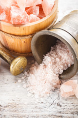 Salt in a mortar