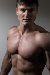 Fototapeta premium Portrait of young handsome naked man