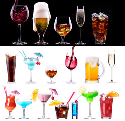 different images of alcohol isolated