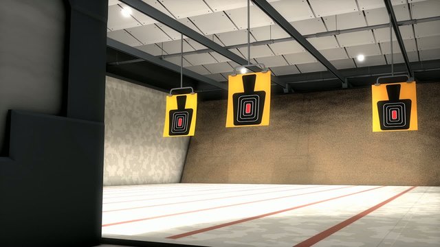 Indoor shooting range.	