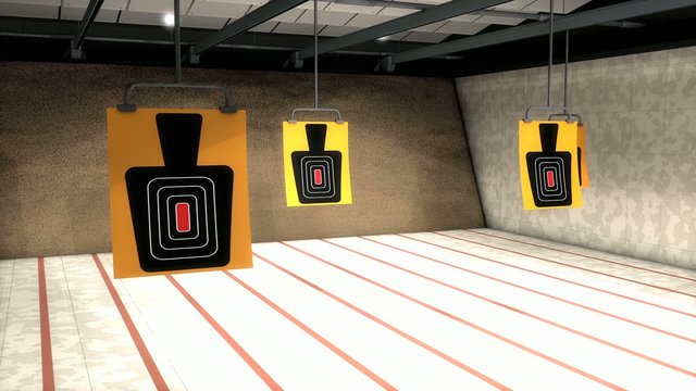 Indoor shooting range.	