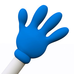 3D Comic hand waving