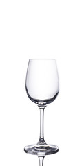 Empty wineglass on white background