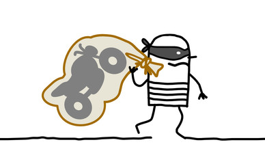 motorbike thief running away