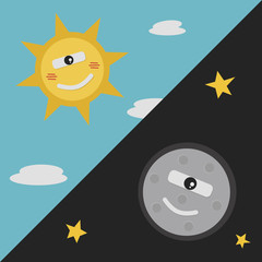 The sun and the moon