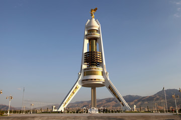 Monument Neutrality Arch. Ashkhabad. Turkmenistan. - obrazy, fototapety, plakaty