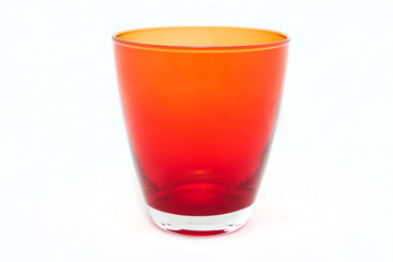 Red glass isolated on a white background