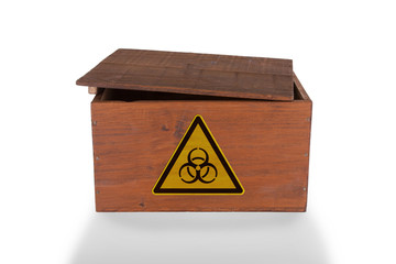 Wooden crate isolated on a white background