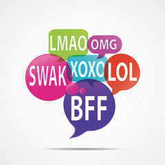 bulles concept : chat & internet acronym (english)