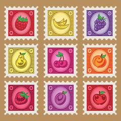Vintage Fruit Stamps