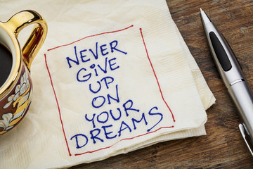 never give up dreams - obrazy, fototapety, plakaty