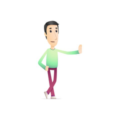 character in various poses for use in advertising,