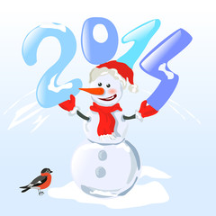 snowman holding a digit year