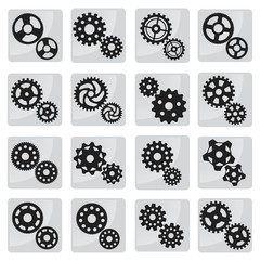 Vector cog icons (black & white)