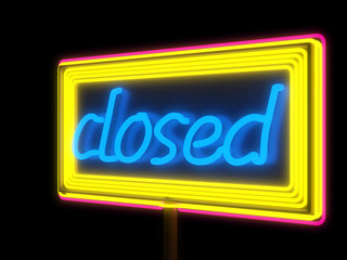 Fototapeta premium Neon Closed Sign