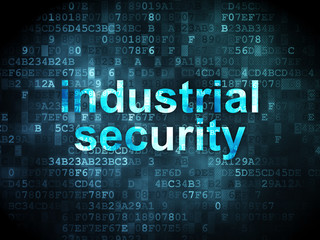 Fototapeta premium Protection concept: Industrial Security on digital background