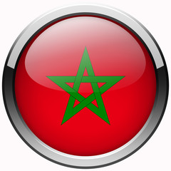 morocco official national flag gel realistic metal button