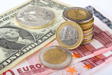 Dollar und Eurowährung