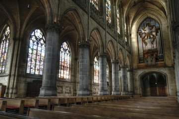 Fototapeta na wymiar Cathedral in Linz, Austria with historical organ