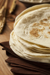 Stack of Homemade Flour Tortillas