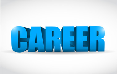 career 3d text illustration design