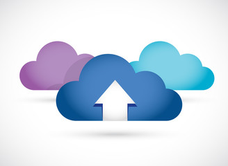 cloud computing up arrow illustration design