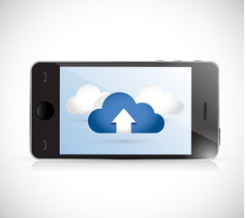 phone and set of clouds. illustration
