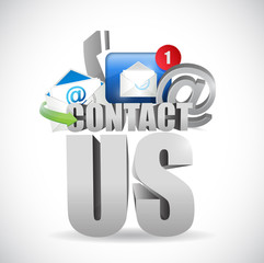 contact us 3d text concept illustration design