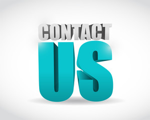 contact us 3d text illustration