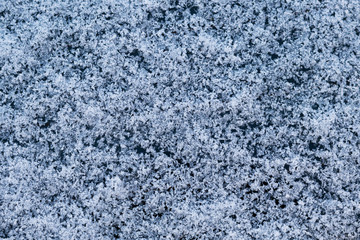 Fototapeta na wymiar frosty hoar on flat surface