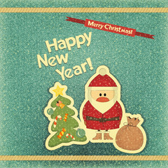 Retro Merry Christmas and New Years Card
