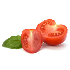 Tomato and basil leaf