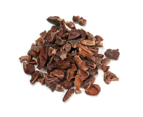 cocoa nibs isolated on white