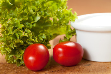 Cocktail tomatoes in a bowl.